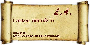 Lantos Adrián névjegykártya