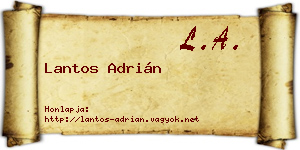 Lantos Adrián névjegykártya
